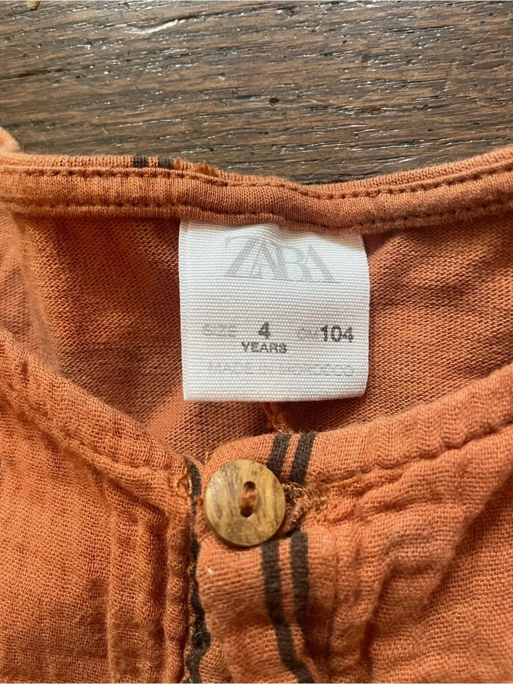 ZARA Kids Orange Short-Sleeve Button Romper listed